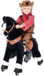 Ponycycle "Black Beauty" Pferd medium Schaukelpferd auf Rollen Pony mit Sound (U-Serie Modell 2022)