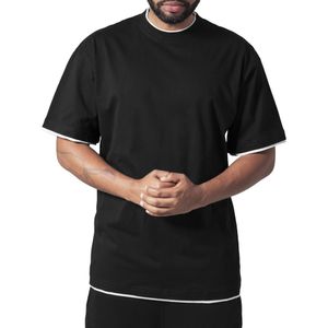 Pánské tričko Urban Classics Contrast Tall Tee blk/wht - 6XL