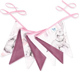 Pepi girlanda se sametem - ručně vyrobená - řetězováImitaceace na narozeninovou oslavu Baby Shower Trojúhelníková vlajka do dětského pokoje - Eledreams Pink