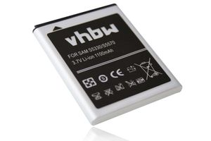 vhbw 1x Akku kompatibel mit Samsung DoubleTime SGH-i857 Handy Smartphone Telefon (1100 mAh, 3,7 V, Li-Ion)
