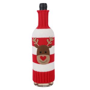 Weihnachtsweinflaschenhülle, wiederverwendbare Weihnachtsmann-Flaschenhülle für Weihnachten, Neujahr, Partys, Tischdekoration-C