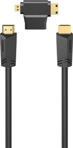 High Speed HDMI-Kabel, Steck. - Steck., Ethernet, 1,5 m + HDMI-Adapt