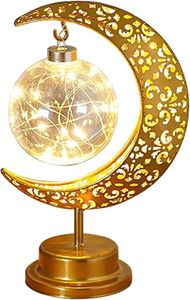 LED Lichter Mondlampe, Nachtlicht Hängende LED Mond Stern Tischlampe,  Halbmond Lampe, Eid Dekoration für Urlaub Party Wohnkultur