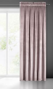 Eurofirany Samtvorhang Melanie mit Kräuselband hellrosa 140cm x 270cm