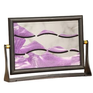 Dekoratives fließendes Sandbild Bergmuster Glas Stylisches Aussehen Dynamisches Sandbild für Schlafzimmer-Lila