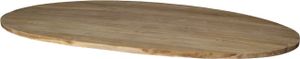 HSM Tischplatte Oval aus Teak Massivholz - 260x120 cm - Natur