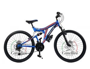 Detský bicykel Horský Canellini COLORADO 24" - 18 rýchlostí -  Modrá/Oranžová