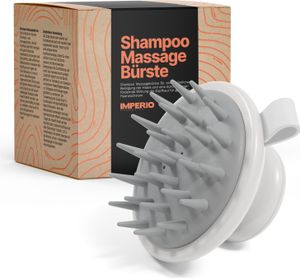 IMPERIO Shampoo Massagebürste zur Durchblutung der Kopfhaut für gesundes Haarwachstum (hellgrau)