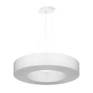 SOLLUX lighting Saturno Slim 50 Lampe de dekorative Deckenleuchte powered by replaceable E27 bulbs E27 5 x 60W Made of Steel Fabric and PVC 50 x 50 x 102 cm Blanco