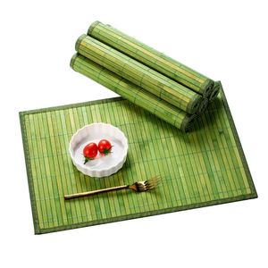 LOVECASA, 6 teilige Platzsets aus Bambus, Tischset, Untersetzer, Grün