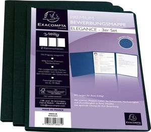 Exacompta 15x 3er Set Bewerbungsmappen Karton 1 Klemmschiene A4 Schwarz 48661B Exacompta 15x 3er Set Bewerbungsmappen Karton 1 Klemmschiene A4 Schwarz 48661B