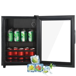 Merax Table Top Kühlschrank 55L mit Gefrierfach, Glastür, Getränkekühlschrank SC-55P, 55 cm hoch, 40 cm breit, Mini Kühlschrank, Kühl- und Gefrierfunktion, freistehend