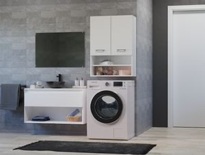 Schrank Über Waschmaschine Waschmaschinenschrank Regal Badezimmer Toilettenregal Matt Weiss