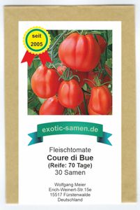 Coure Di Bue - Cœur De Bœuf - Fleischtomate - Ochsenherz-Tomate aus Italien - 30 Samen
