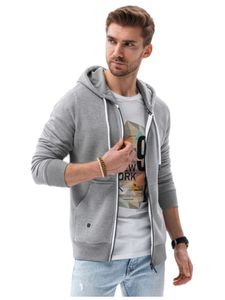 Ombre Clothing Pánská mikina na zip Keegan šedá L