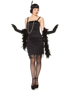 20er-Jahre Flapper Damenkostüm Charleston schwarz