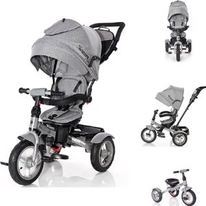Lorelli Tricycle Neo 4 in 1 Luftreifen, Schiebestange, Sitz drehbar, verstellbar grau/schwarz