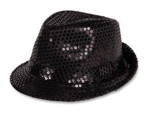 Pailletten Glitzer Hut für Fasching & Karneval, Farbe wählen:schwarz