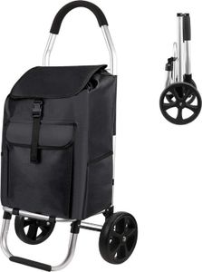 Strex Einkaufstrolley mit Rädern - Faltbar - Abnehmbare Einkaufstasche - Einkaufswagen