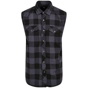 Pánská košile Brandit Checkshirt Sleeveless black/grey - 7XL