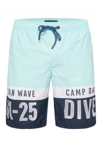 Camp David Shorts Lange Beachshorts mit Colour-Blocking, Elastikbund, Tunnelzugband und seitlichen Einschubtaschen
