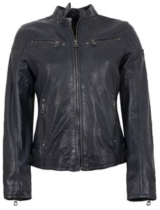 Gipsy - Damen Echtleder Lederjacke Lammnappa navy