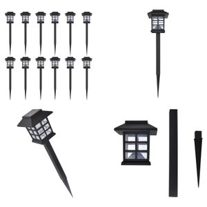 Súprava solárneho svetla LED na vonkajšie použitie 12 kusov - Záhradné lampy - LED solárna lampa - Záhradná lampa - Vonkajšia lampa