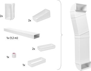 AEG Zubehör Umluft-Installations-Kit bestehend aus 2 Rohrbogen M2CKCF01