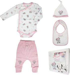 Disney Minnie Maus Baby 4 tlg Set Body Hose Lätzchen Mütze – Mehrfarbig / 56/62