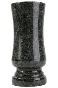 Grab-Vase aus Granit Blue Night mit Abflussloch