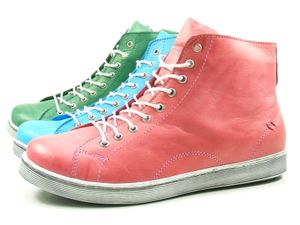 Andrea Conti Damen High Top Sneaker Schnürer Leder dynamisch 0341500, Größe:39 EU, Farbe:Pink