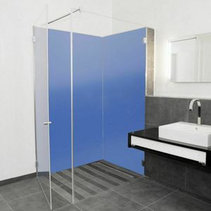 Duschrückwand Einzelplatte Kunststoffplatte Wandverkleidung Fliesenspiegel , Farbe:Weiß 2 mm, Abmessungen:2160 x 900 mm