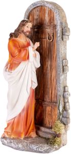 BRUBAKER Jesus Christus klopft an der Tür - 30 cm Weihnachtsdekoration mit handbemalter Figur - Weihnachtsfigur - Tischdekoration