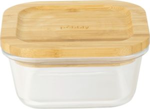 Pebbly - Lebensmittelbehälter Quadratisch 520 ml mit Bamboo Deckel
