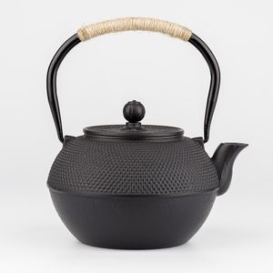 300/600/800ml Teekanne aus schwarzem Gusseisen hitzebeständiger Wasserkocher Teeset wasserkocher