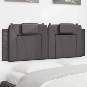 vidaXL Kopfteil-Kissen "Viana" Grau 140 cm Kunstleder