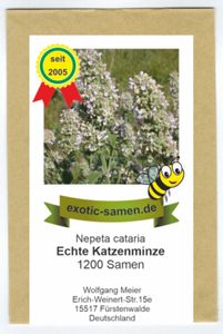 Echte Katzenminze (Citralfrei - nur das mögen Katzen) - Nepeta cataria - Zier-/Arzneipflanze - 1.200 Samen