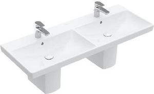 Villeroy & Boch Avento - Schrank-Doppelwaschbecken 1200x470 mm, mit Überlauf, 2 Hahnlöcher, Alpinweiß 4A23CKR1 Villeroy & Boch Avento - Schrank-Doppelwaschbecken 1200x470 mm, mit Überlauf, 2 Hahnlöcher, Alpinweiß 4A23CKR1