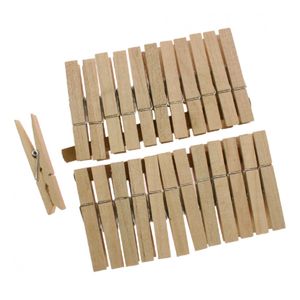 120x Wäscheklammern Holzklammern Bambus 60x12.5x11mm Bastel-klammern Holz Socken 