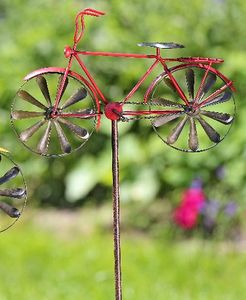 Gartenstab Gartenstecker Fahrrad gelb oder rot H 130 cm  Stückpreis