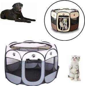 Skládací pes kočka ohrádka Odolná chovatelská stanice Koťátko hřiště ohrádka Pet Puppy Playpen, 74x74x43cm