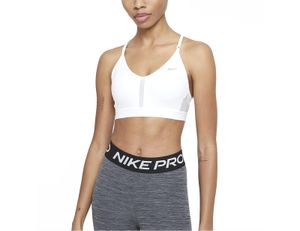 Nike W Nk Indy Bra V-Neck White/Grey Fog/Particle Gr S
