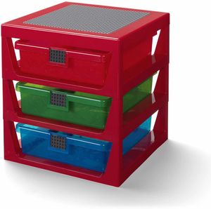 LEGO Schubladenbox mit 3 Schubladen , rot