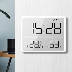 2 in1 LCD Digitale Funkwanduhr Funkuhr Datumsanzeige Temperaturanzeige Alarm Wecker Weiß Wanduhr