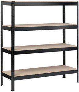 SCHULTE Regalwelt Schwerlastregal mit 4 Holzböden, 180x100x35 cm (HxBxT), Traglast pro Ebene ca. 90 Kg, schwarz-Struktur, Lagerregal, Kellerregal, Werkstattregal, Steckregal SCHULTE Regalwelt Schwerlastregal mit 4 Holzböden, 180x100x35 cm (HxBxT), Traglast pro Ebene ca. 90 Kg, schwarz-Struktur, Lagerregal, Kellerregal, Werkstattregal, Steckregal