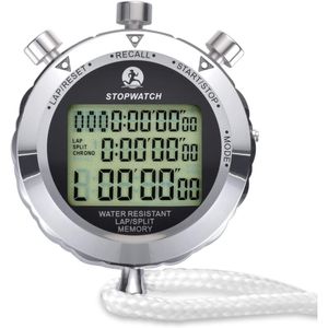 Digitale Stoppuhr, Handheld großes LCD-Display wasserdicht täglich Alarm 1/100 Sekunden Präzisen Timer für Fußbälle Sports Training
