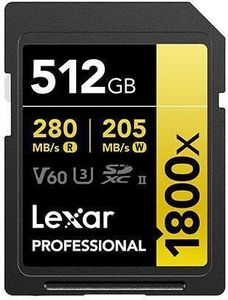 Lexar Professional 1800x 512 GB SDXC UHS-II Klasse 10 (LSD1800512G-BNNNG)