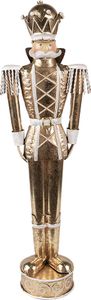 Clayre & Eef Weihnachtsdekorationsfigur Nussknacker 43 cm Goldfarbig Eisen