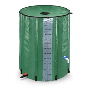 Sessamen-LP 500litrový sud na dešťovou vodu, skládací nádrž na vodu, sběrač vody, cisterna, sud na dešťovou vodu s kohoutkem (zelený, 132 galonů)