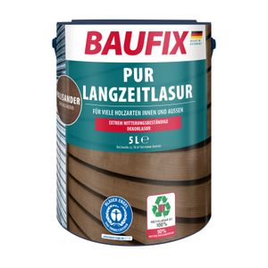 BAUFIX PUR Langzeitlasur palisander seidenmatt, 5 Liter, Holzlasur